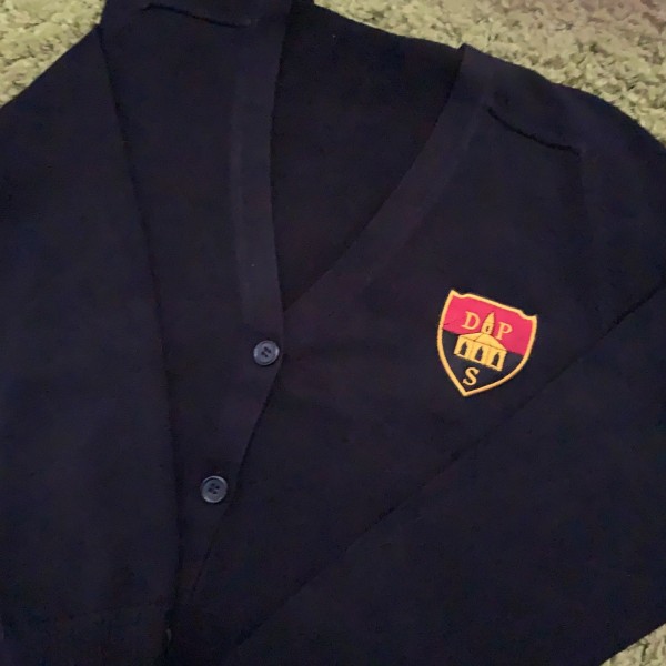 Girls Black Cardigan Inc Embroidered Logo
