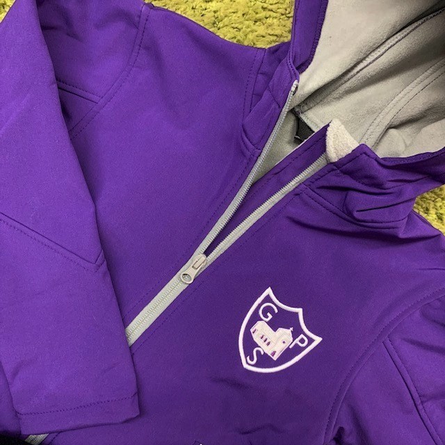 Unisex Purple Hooded Softshell Jacket Inc Embroidered Logo