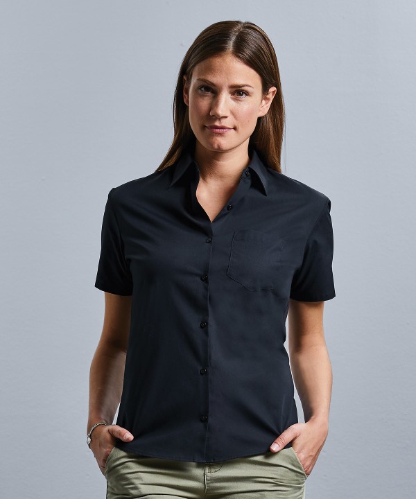 Russell Ladies Short Sleeve Poplin Shirt