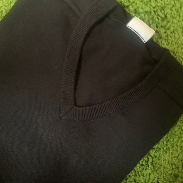 Boys Kids Black V-Neck Sweater without Logo