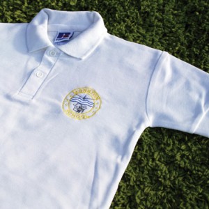 Unisex White Poloshirt Inc Embroidered Logo